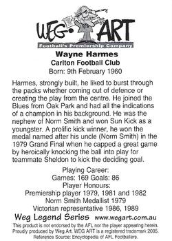 2004 Weg Art Legends Series Three #30 Wayne Harmes Back